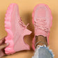 Women'S Casual Sports Sneakers, Striped Low Top Slip-On Shoes with Round Toe, Non-Slip Rubber Sole, Fabric Upper & Inner, All-Season Spring Footwear