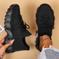 Women'S Casual Sports Sneakers, Striped Low Top Slip-On Shoes with Round Toe, Non-Slip Rubber Sole, Fabric Upper & Inner, All-Season Spring Footwear